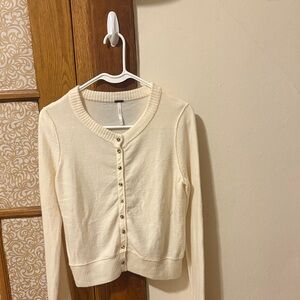Cream free people cashmere cardigan